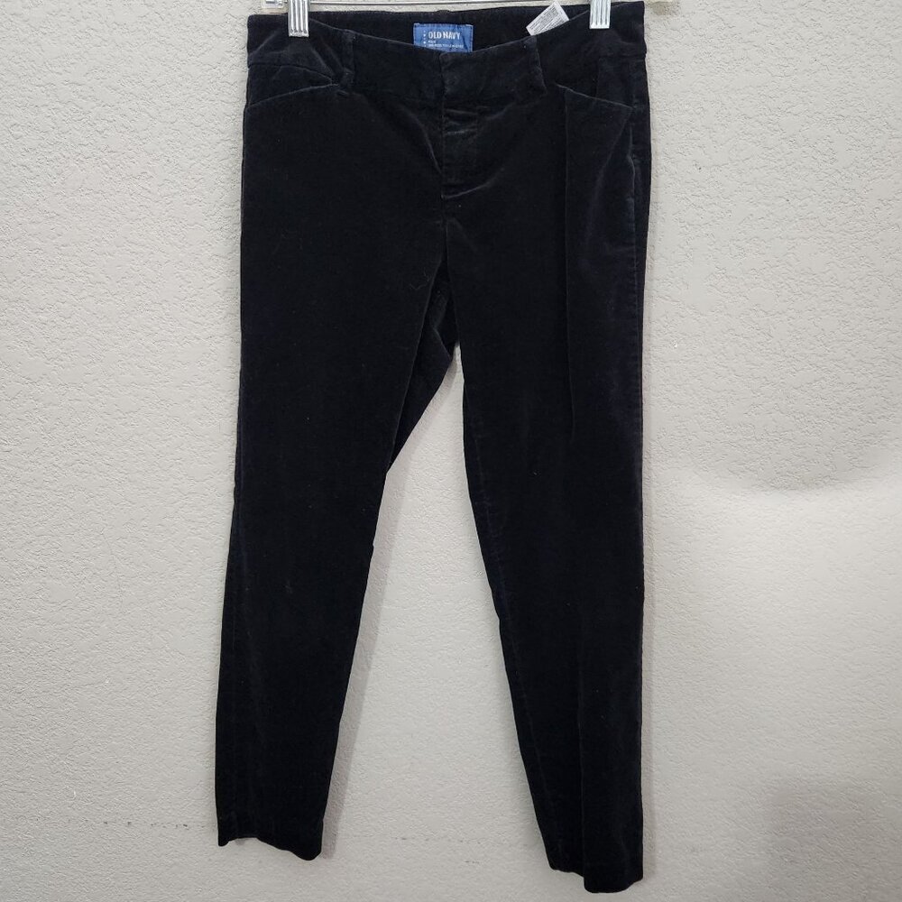 Old Navy Pants Mid-Rise Pixie Velour Size 0 Regular Black